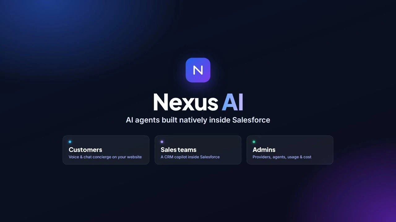 Nexus AI: AI agents inside Salesforce, end to end video thumbnail