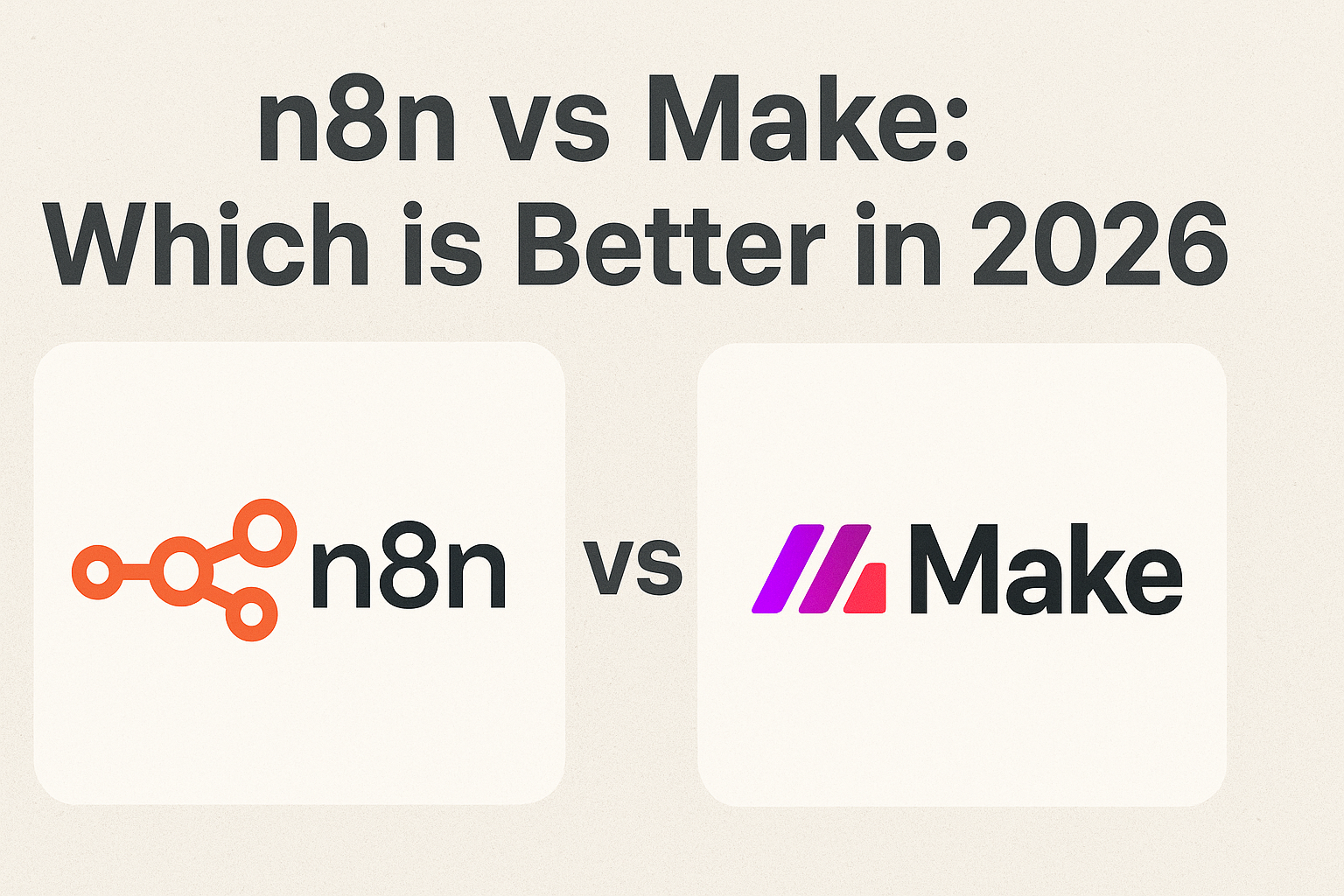 n8n vs Make: Which is Better in 2026? 1 n8n vs Make: Which is Better in 2026?