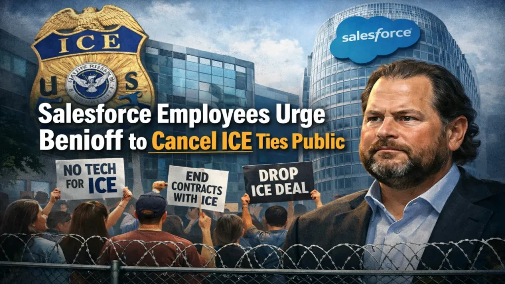 Salesforce Employees Urge Benioff to Cancel ICE Ties Public