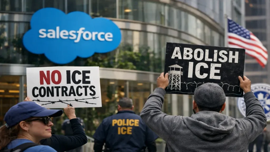 Salesforce Employees Urge Benioff to Cancel ICE Ties Public